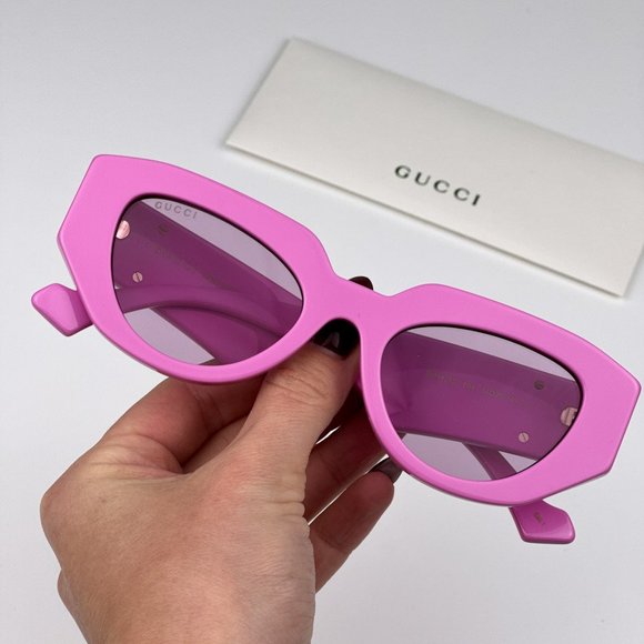 Gucci GG1421S 004 Sunglasses Pink Magenta Cat Eye Women GG 1421S